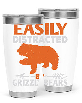 easily distracted by grizzly bears 10#- Bears- Tumbler