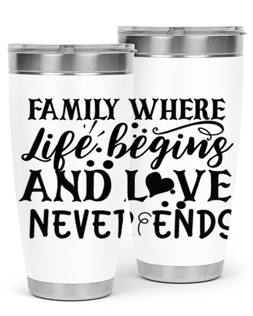 family where life begins and love never ends 33#- family- Tumbler