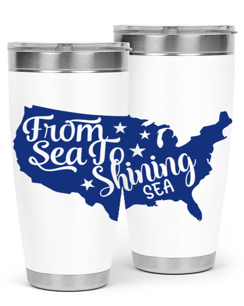 from sea to shining sea Style 52#- Fourt Of July- Tumbler