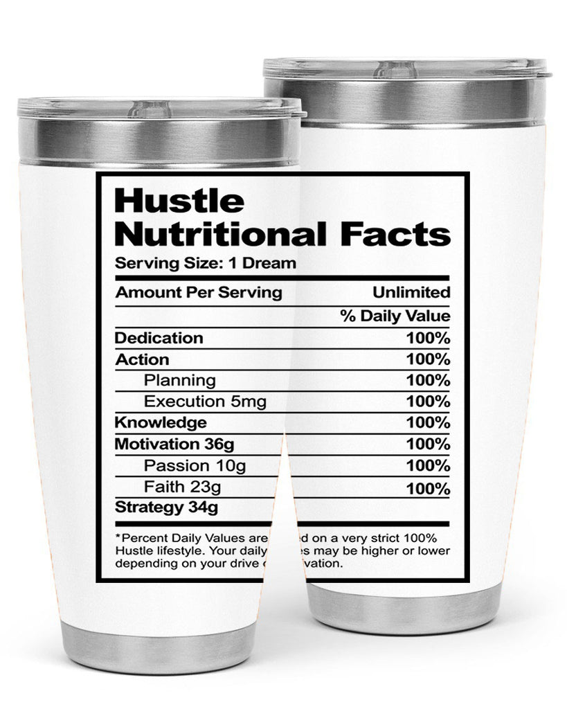 hustle nutritional facts 121#- black words phrases- Cotton Tank