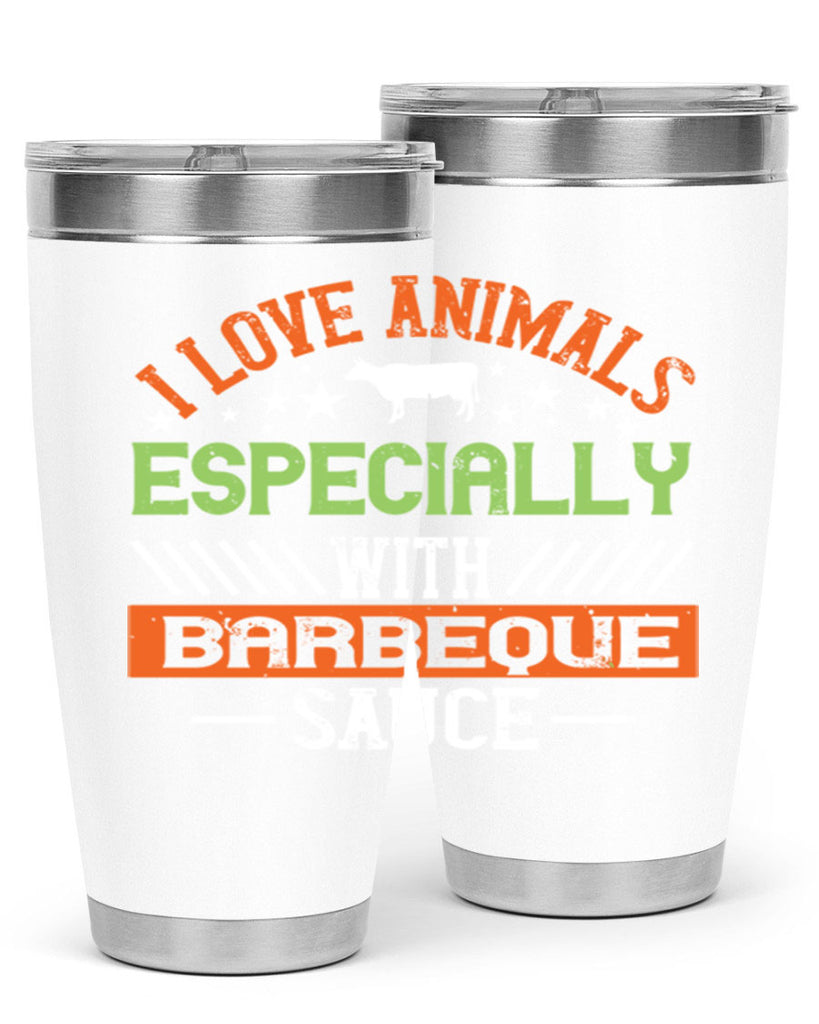 i love animals especially with barbeque sauce 130#- vegan- Tumbler