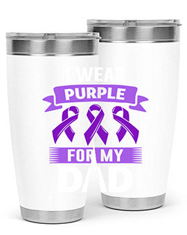 i wear purple for dad 169#- alzheimers- Tumbler