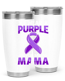 i wear purple for mama 173#- alzheimers- Tumbler