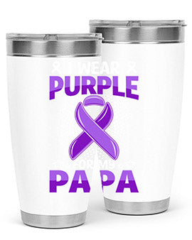 i wear purple for papa 175#- alzheimers- Tumbler