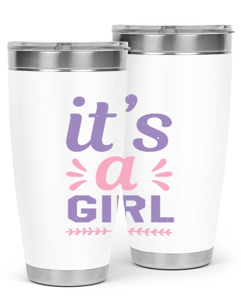 its a girl Style 32#- baby shower- tumbler