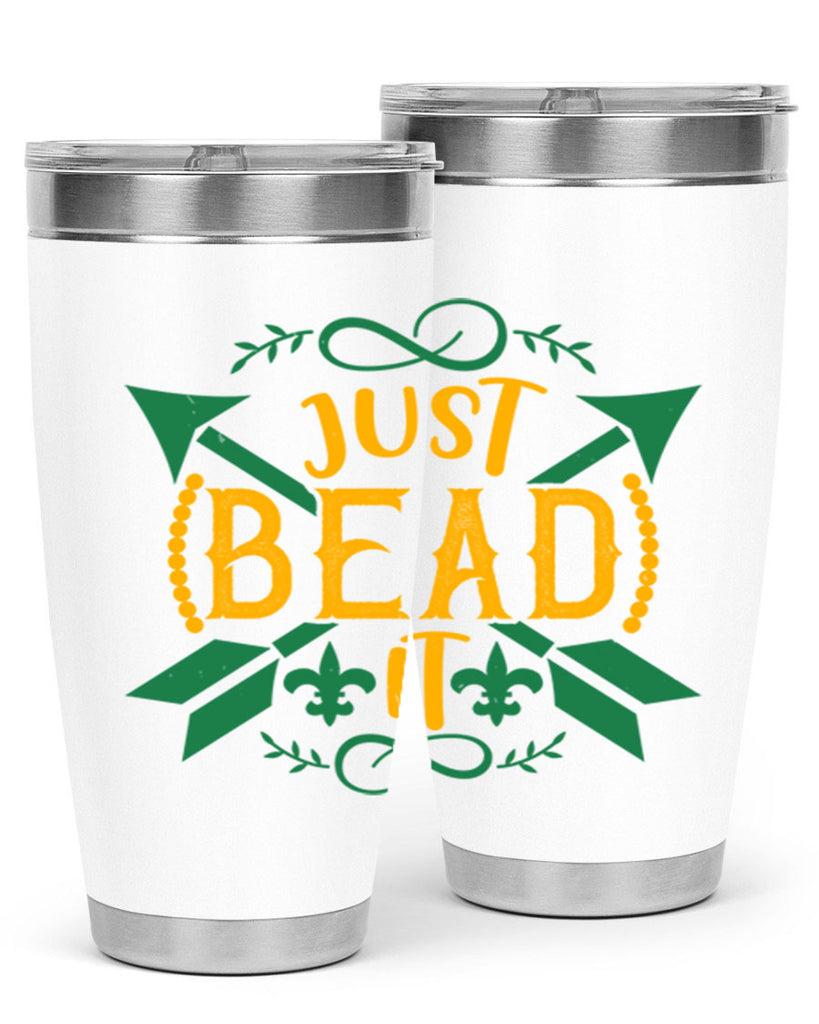 just bead it 56#- mardi gras- Tumbler