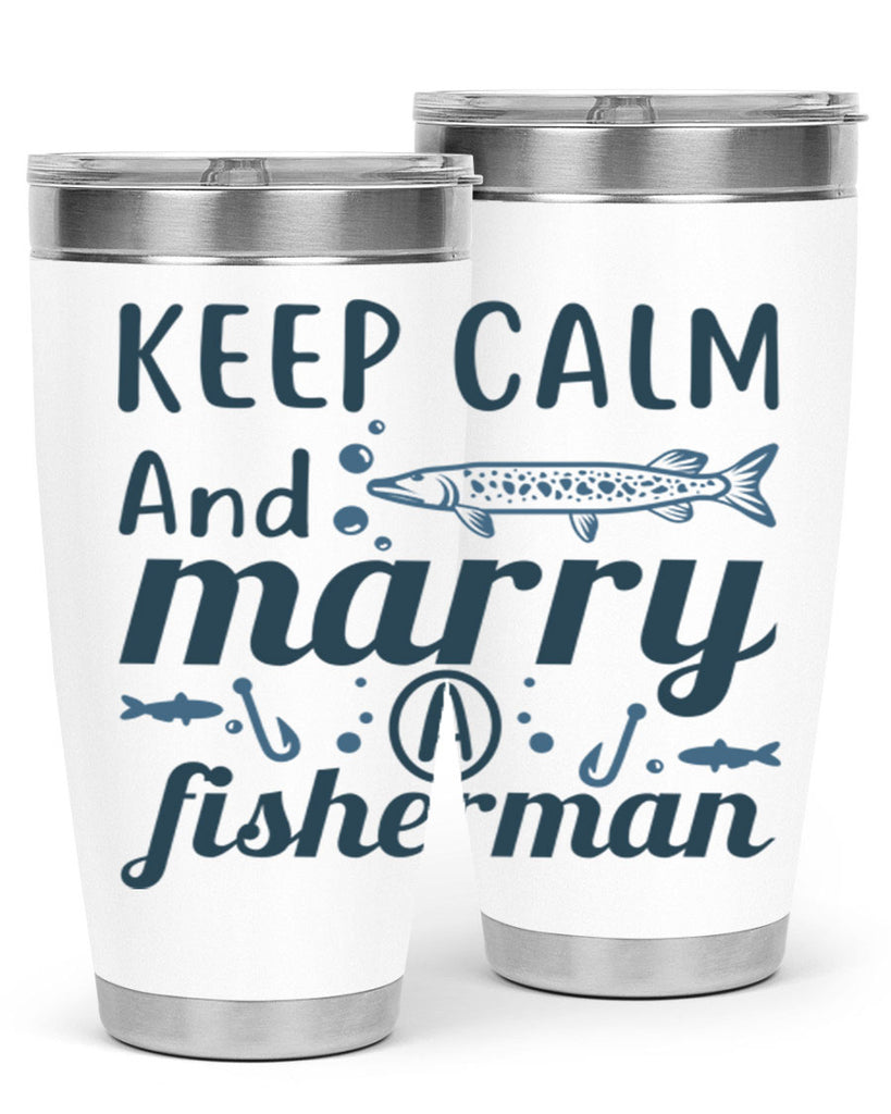 keep calm and merry 66#- fishing- Tumbler