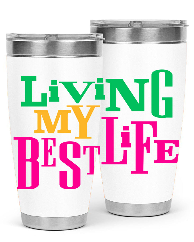 living my best life 96#- black words phrases- Cotton Tank
