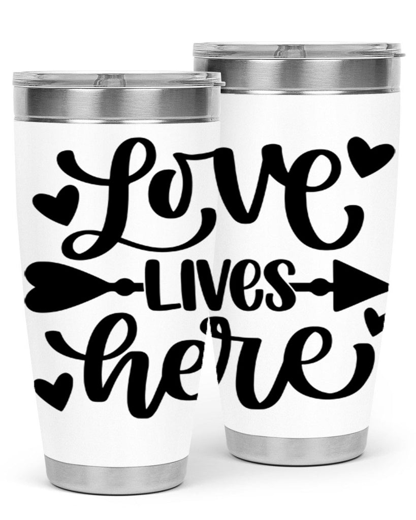 love lives here 7#- home- Tumbler