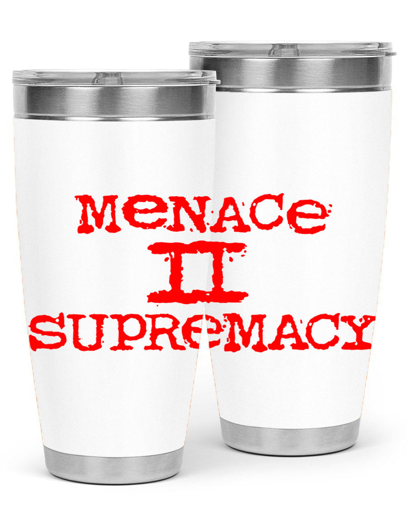 menace to supremacy 69#- black words phrases- Cotton Tank