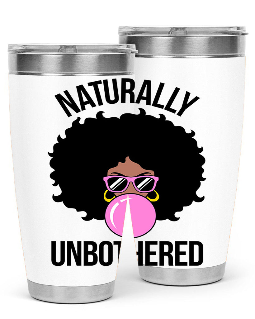 naturally unbothered afro woman 64#- black words phrases- Cotton Tank