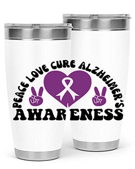 peace love cure alzheimer s awareness 206#- alzheimers- Cotton Tank