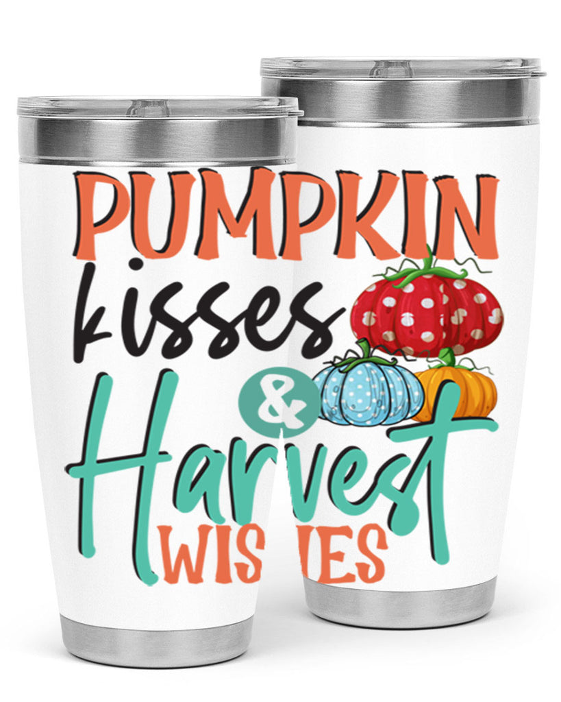 pumpkin kisses harvest wishes 526#- fall- Tumbler
