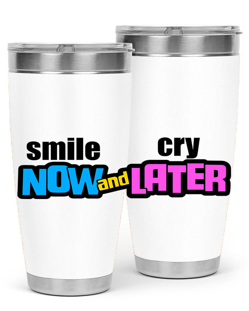 smile now and cry later 31#- black words phrases- Cotton Tank