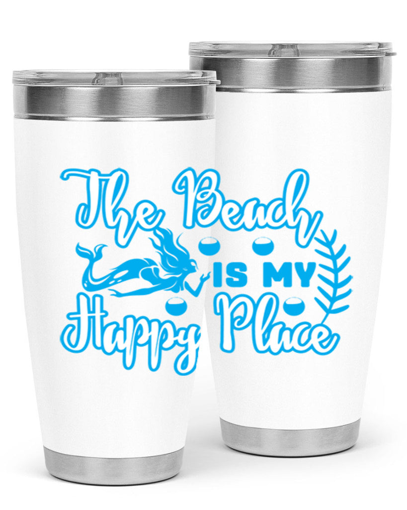 the beach is my happy place 627#- mermaid- Tumbler