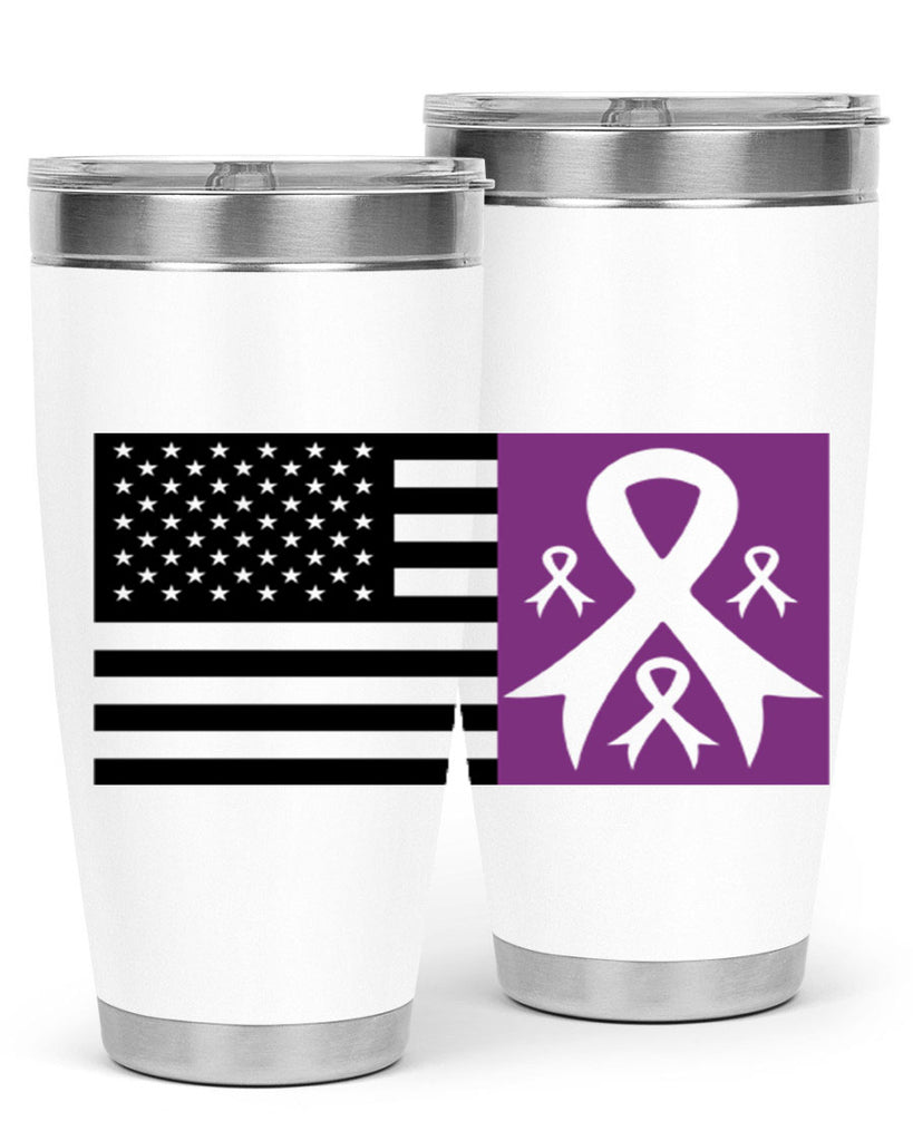 usa flag with alzheimers cancer 219#- alzheimers- Cotton Tank