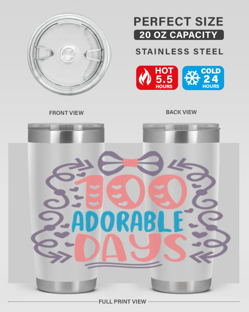 1 100 adorable days 17#- 100 days of school- Tumbler