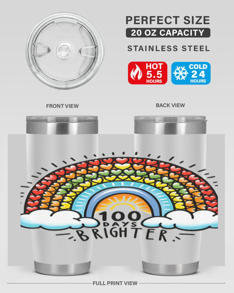 100 Days Brighter PNG 29#- 100 days of school- Tumbler