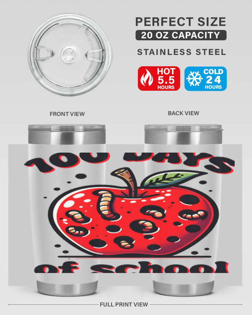 100 Days of School Apple 31#- 100 days of school- Tumbler