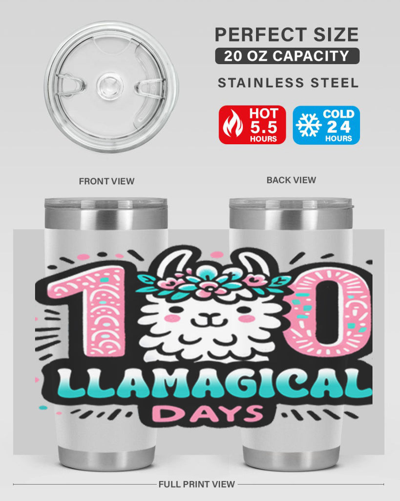 100 Llamagical Days Sublimation 35#- 100 days of school- Tumbler