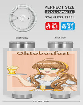 A beautiful girl with beer happy at celebrating the oktoberfest 87#- anime- Tumbler