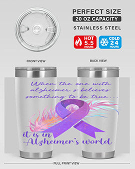 AlzheimerS Awareness Purple Ribbon 17#- alzheimers- Tumbler