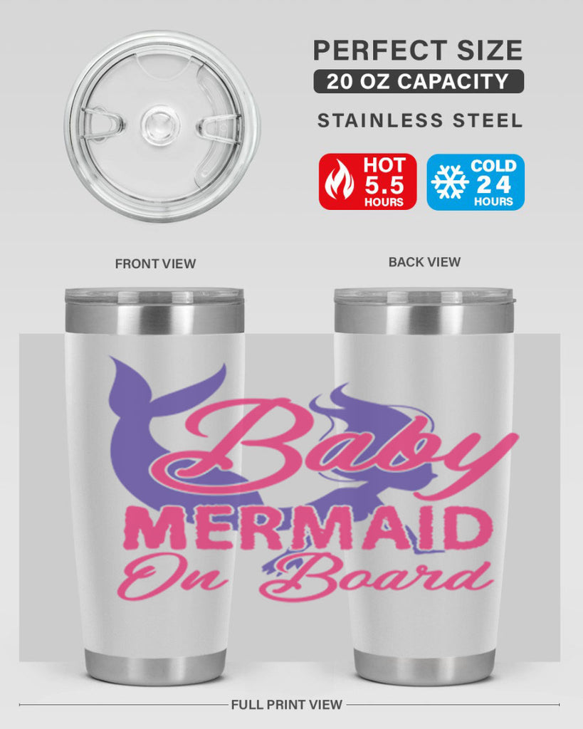 Baby Mermaid On Board 24#- mermaid- Tumbler