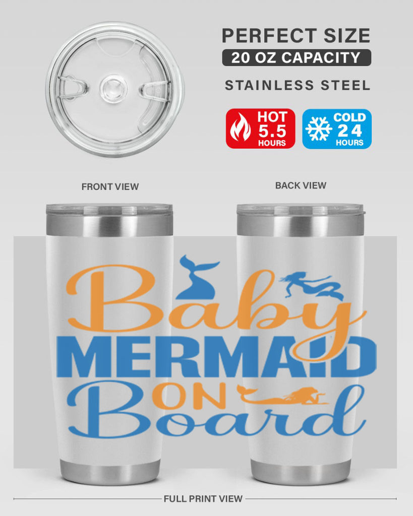 Baby Mermaid on Board 28#- mermaid- Tumbler