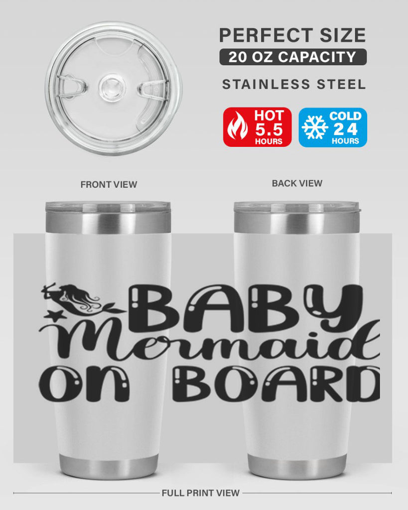 Baby Mermaid on Board 35#- mermaid- Tumbler