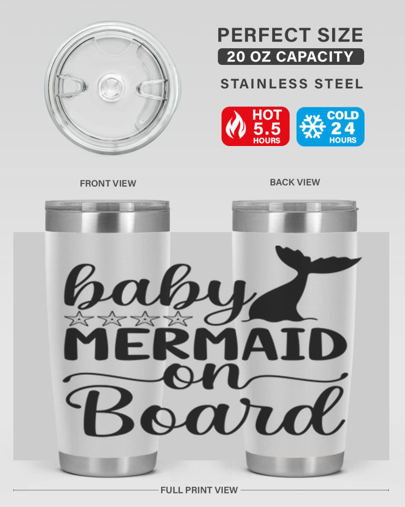 Baby mermaid on board 36#- mermaid- Tumbler