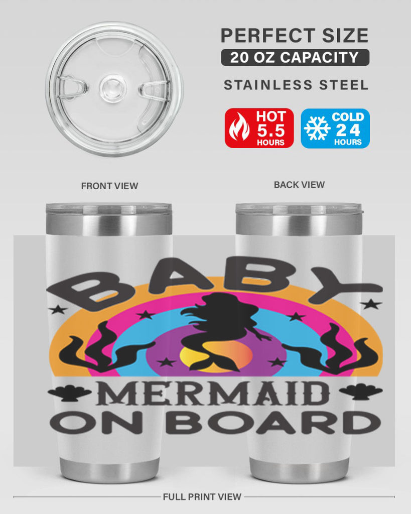 Baby mermaid on board 37#- mermaid- Tumbler