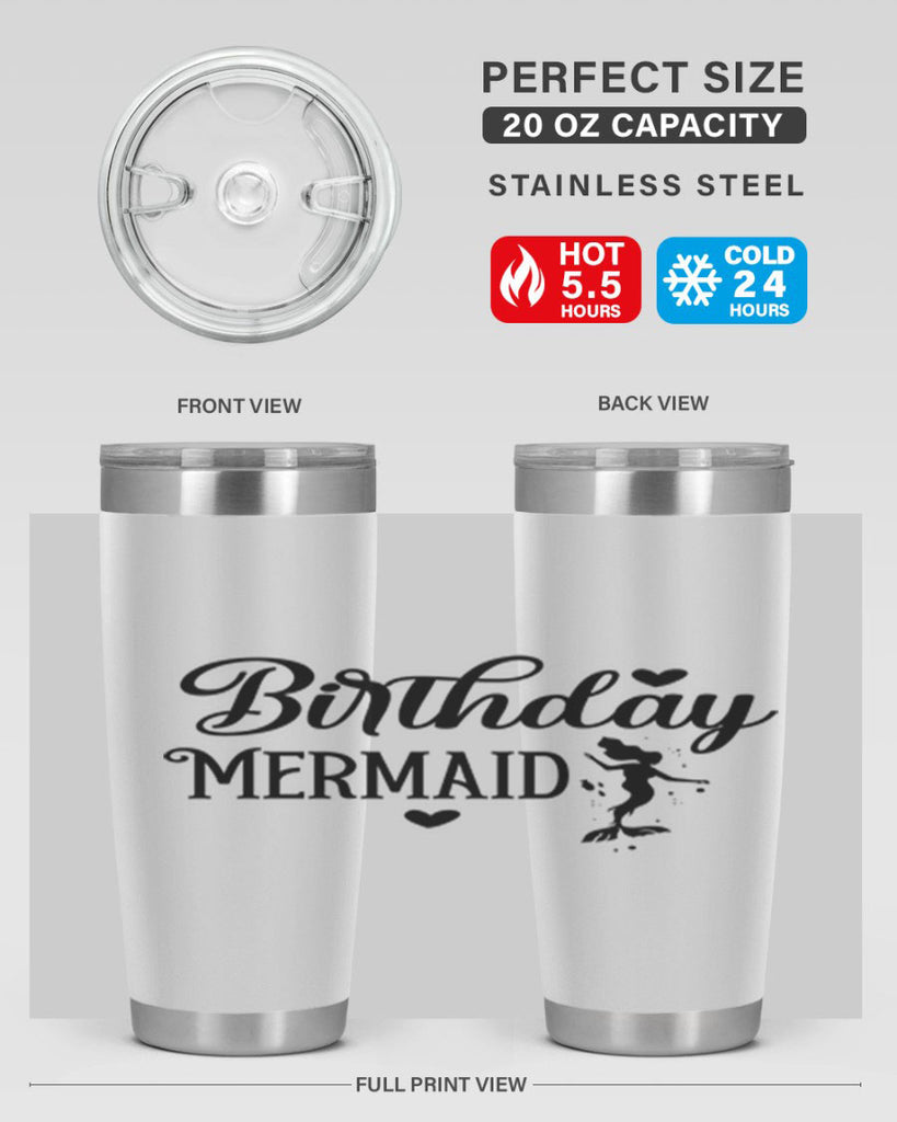 Birthday Mermaid 72#- mermaid- Tumbler