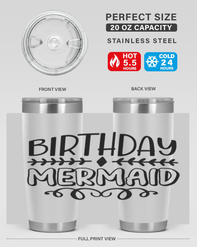 Birthday mermaid 74#- mermaid- Tumbler