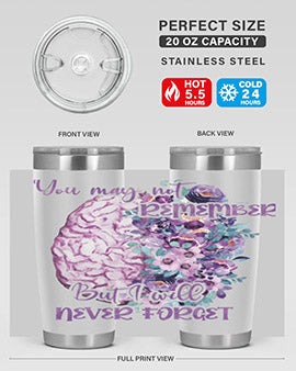 Brain Floral AlzheimerS Awareness 128#- alzheimers- Tumbler