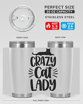 Crazy Cat Lady Style 92#- cat- Tumbler