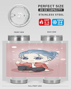 Cute little boy silver hair 78#- anime- Tumbler