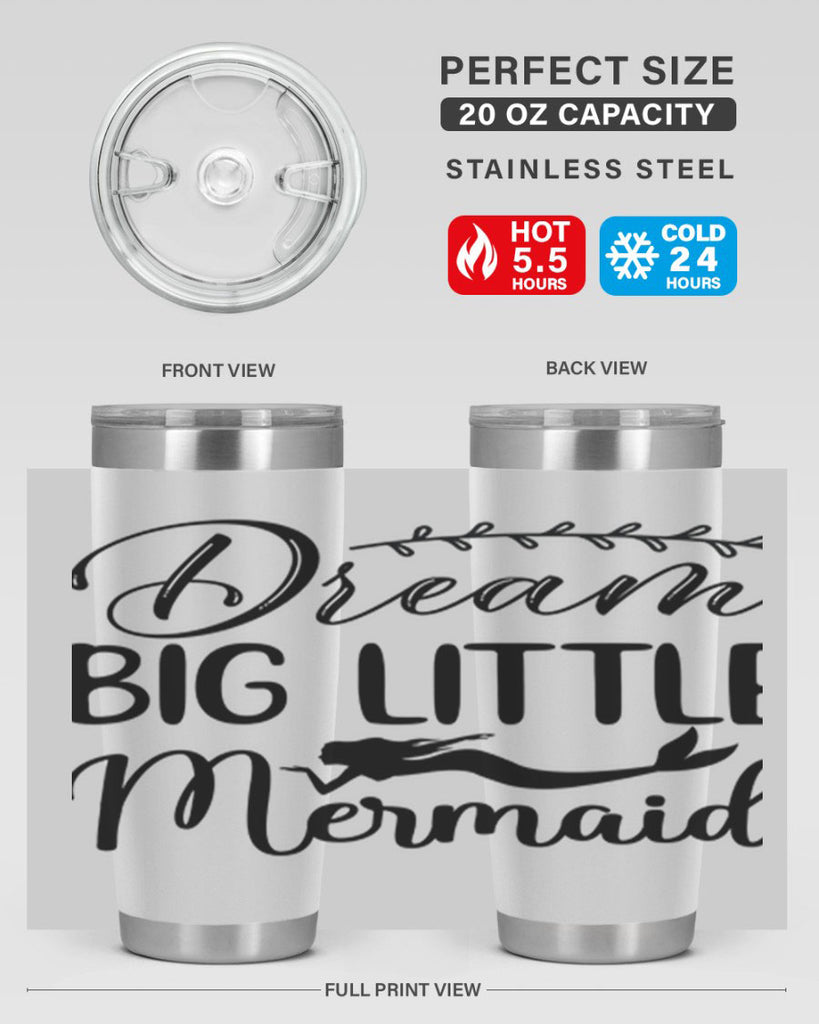 Dream big little mermaid 125#- mermaid- Tumbler