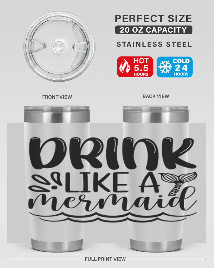 Drink Like A Mermaid 145#- mermaid- Tumbler