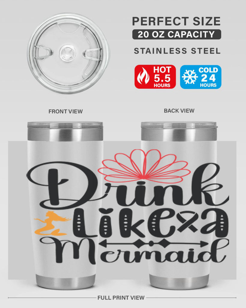 Drink Like a Mermaid 151#- mermaid- Tumbler