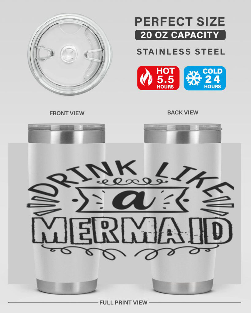 Drink like a mermaid 143#- mermaid- Tumbler