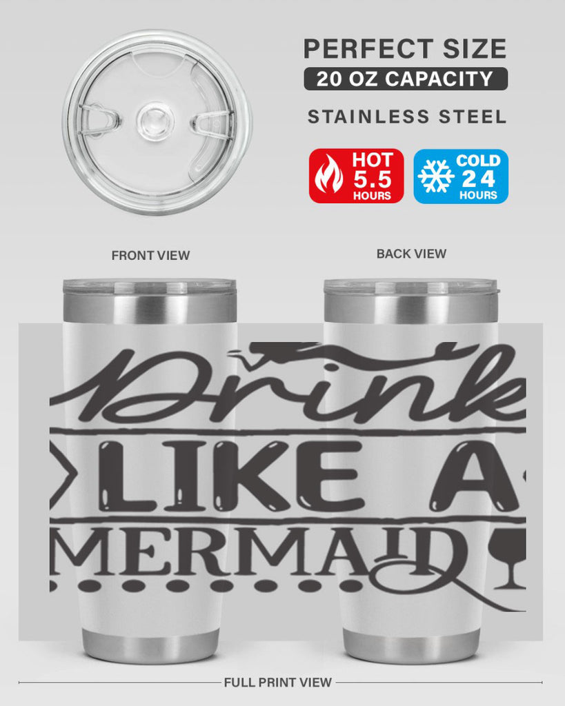 Drink like a mermaid 147#- mermaid- Tumbler