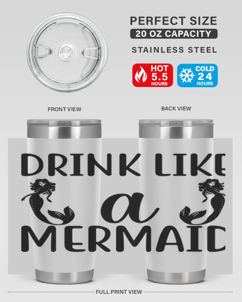 Drink like a mermaid 148#- mermaid- Tumbler