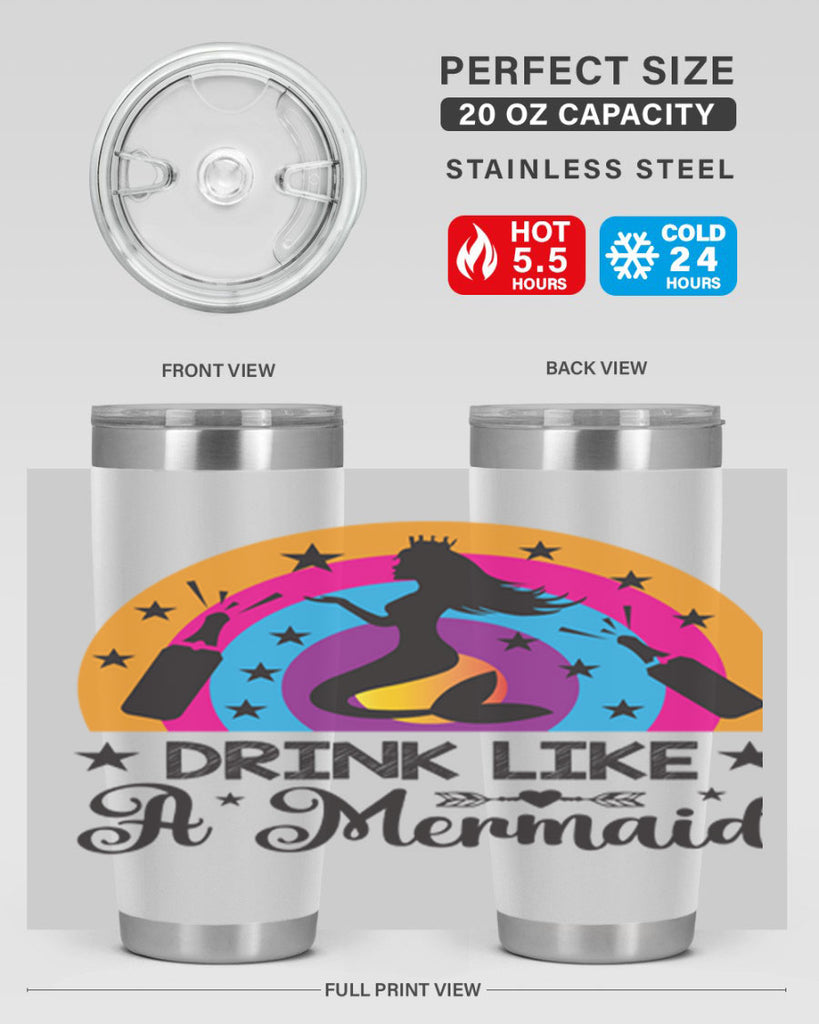 Drink like a mermaid 150#- mermaid- Tumbler