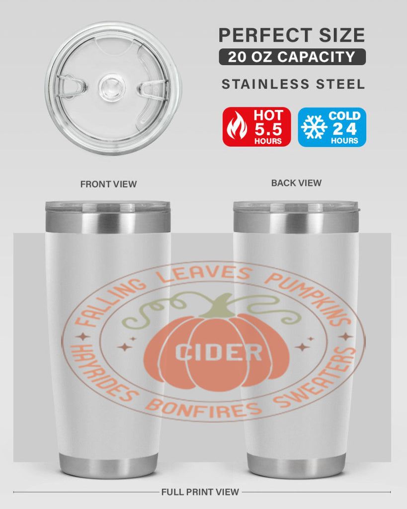 Falling Leaves Pumpkins Cider Hayrides Bonfires Sweaters 168#- fall- Tumbler