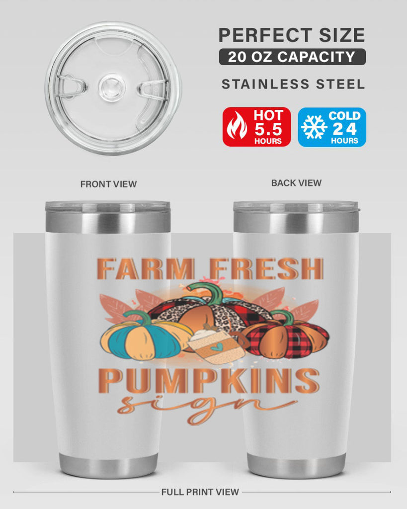 Farm Fresh Pumpkins Sign 175#- fall- Tumbler