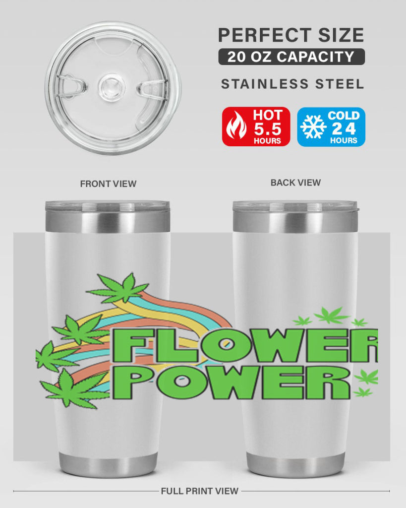 Flower Power Cannabis leaf 86#- marijuana- Tumbler