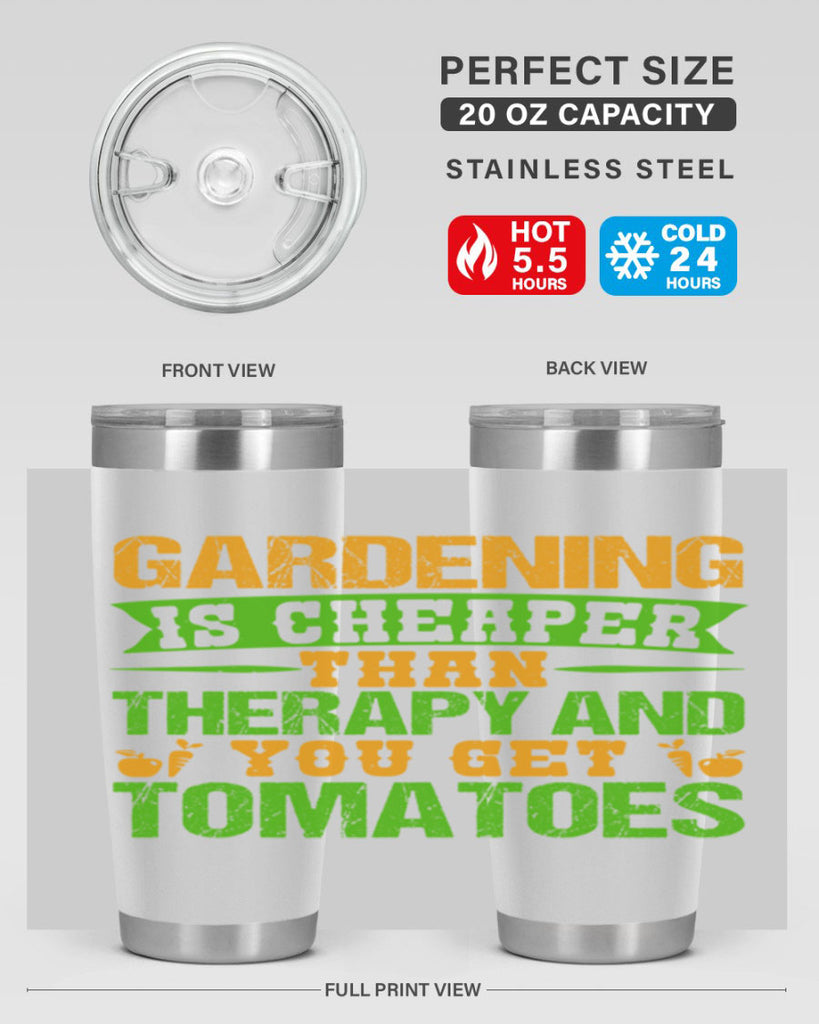 Gardening is cheaper than therapy 63#- farming and gardening- Tumbler