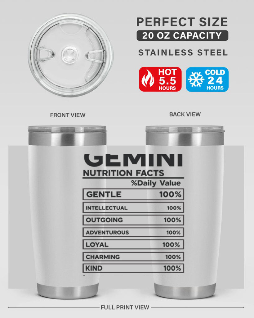 Gemini Nutrition Facts 220#- zodiac- Tumbler