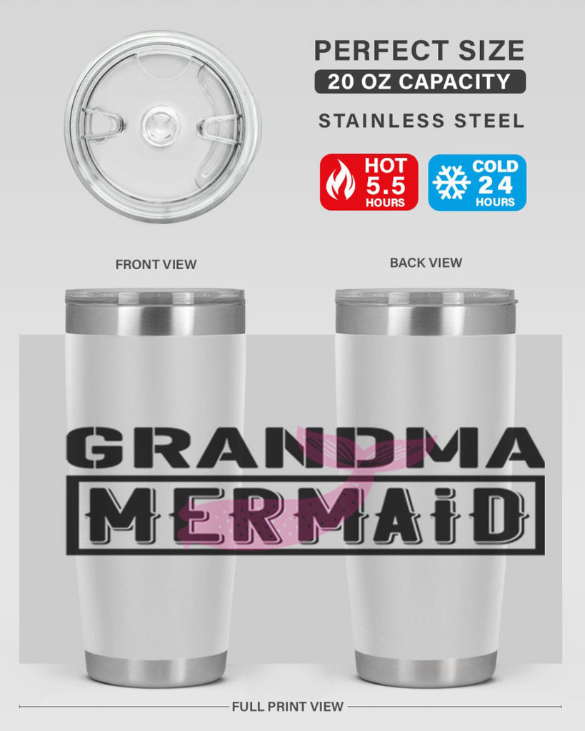 Grandma mermaid 203#- mermaid- Tumbler