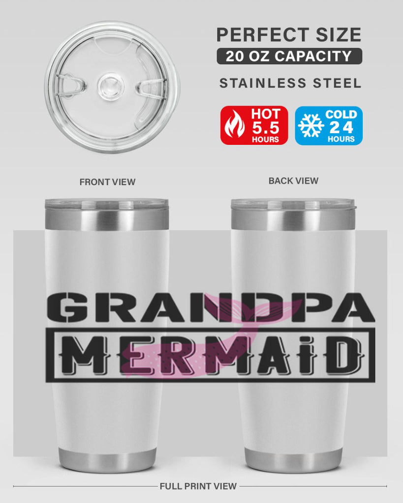 Grandpa mermaid 204#- mermaid- Tumbler